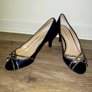 Caparros Navy Satin Pumps
